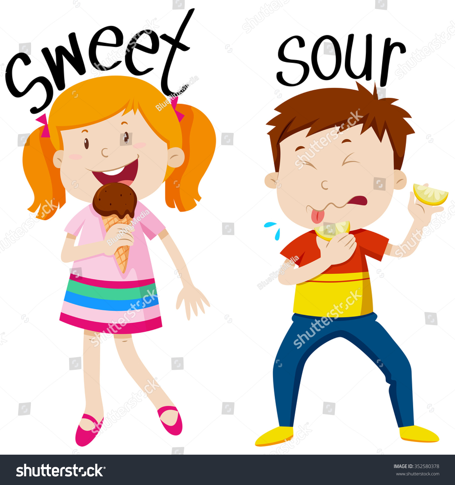 Opposite Adjectives With Sweet And Sour Illustration 2080 | Hot Sex Picture