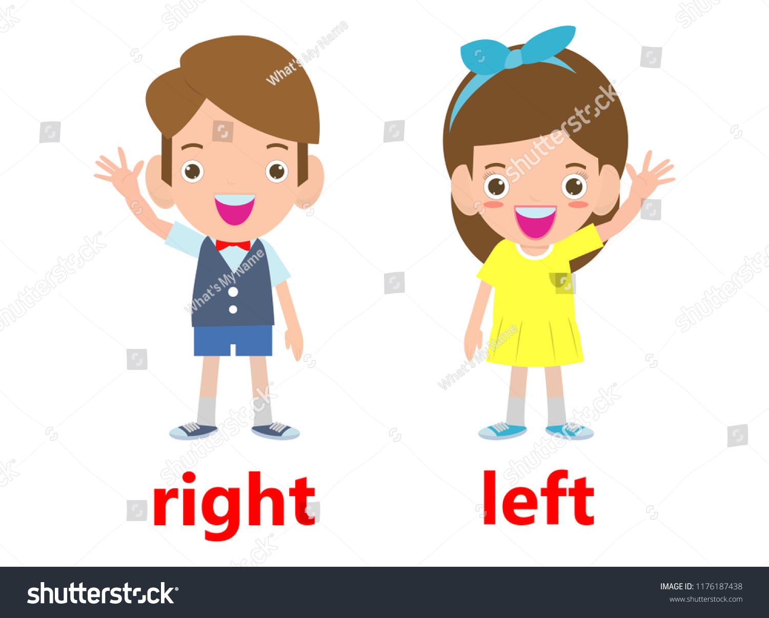 Opposite Left Right Girl On Left Stock Vector (Royalty Free) 1176187438 ...