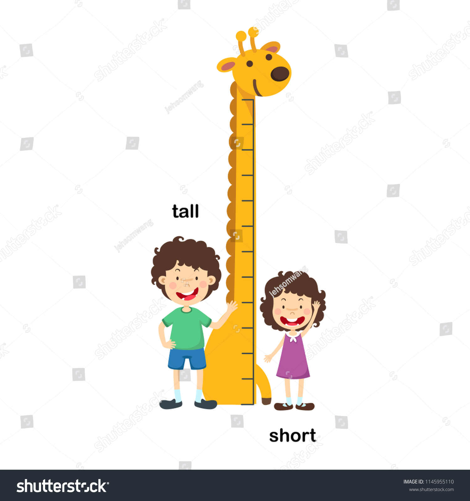 Opposite Tall Short Vector Illustration Stock Vector (Royalty Free ...