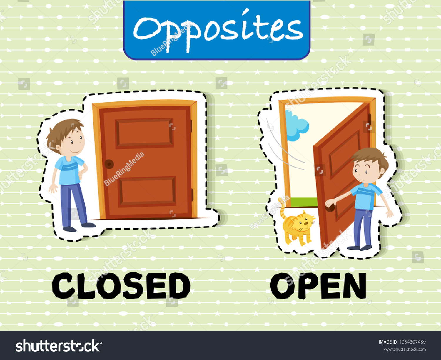 Opposite Words Closed Open Illustration Stock Vector (Royalty Free ...