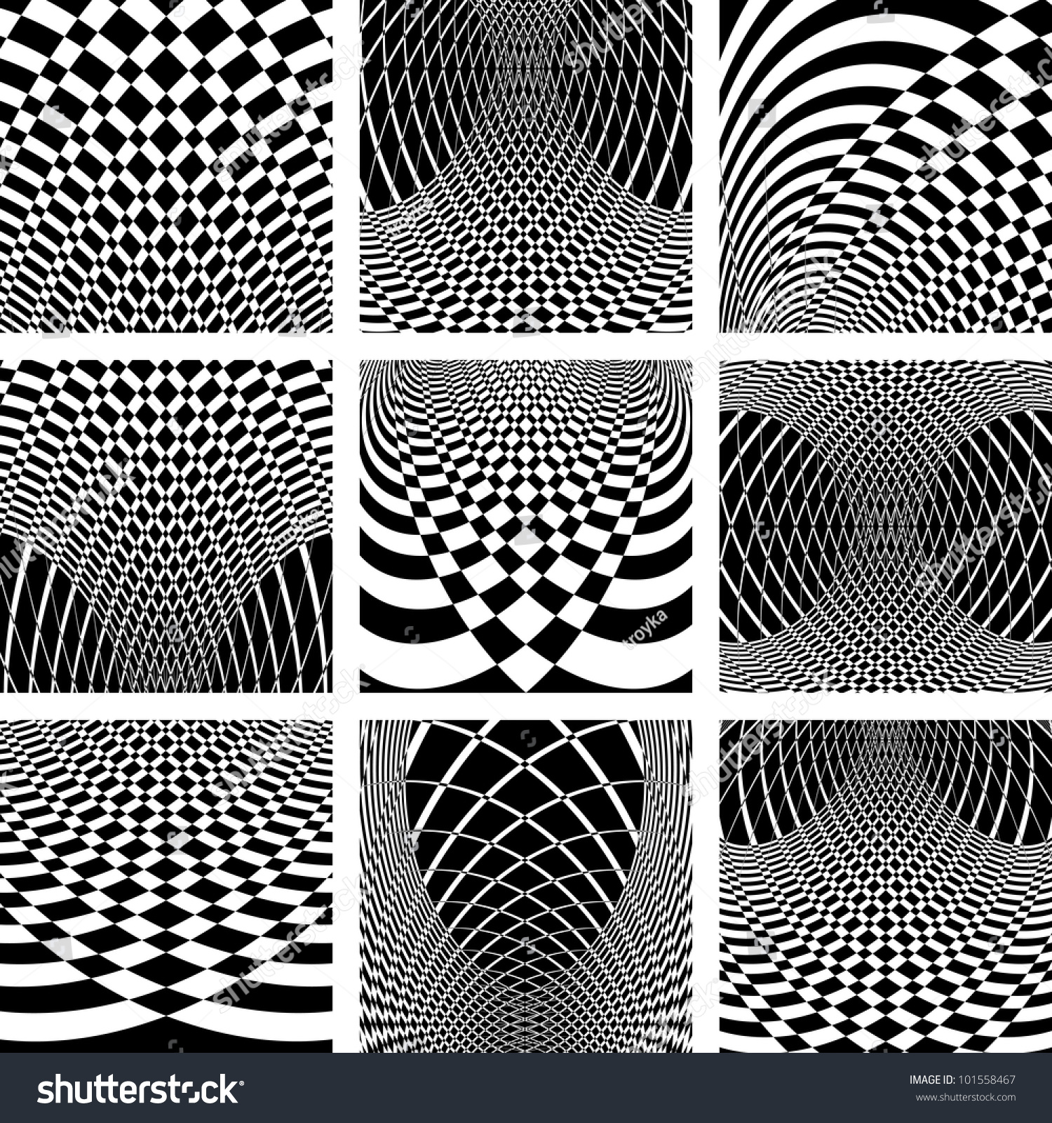 Optical Illusion Backgrounds Set Vector Op Stock Vector Royalty Free