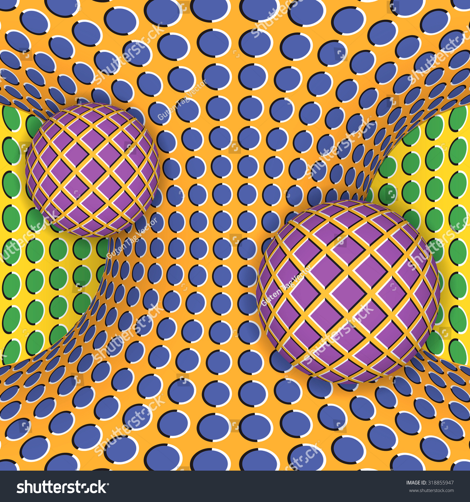 Optical Illusion Rotation Two Balls Around Stock Vector 318855947 ...