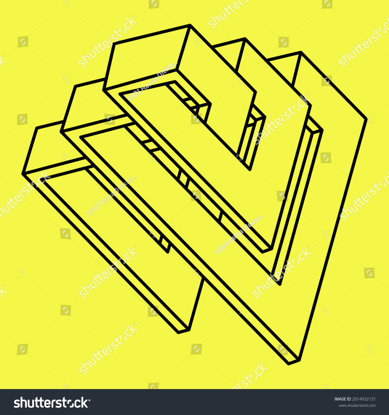 Optical Illusion Tape Impossible Eternal Figure Stock Vector (Royalty