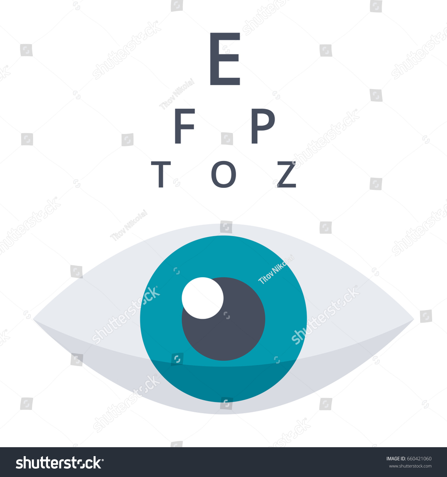 Optometry Concept Eye Snellen Chart Vector Stock Vector (royalty Free 