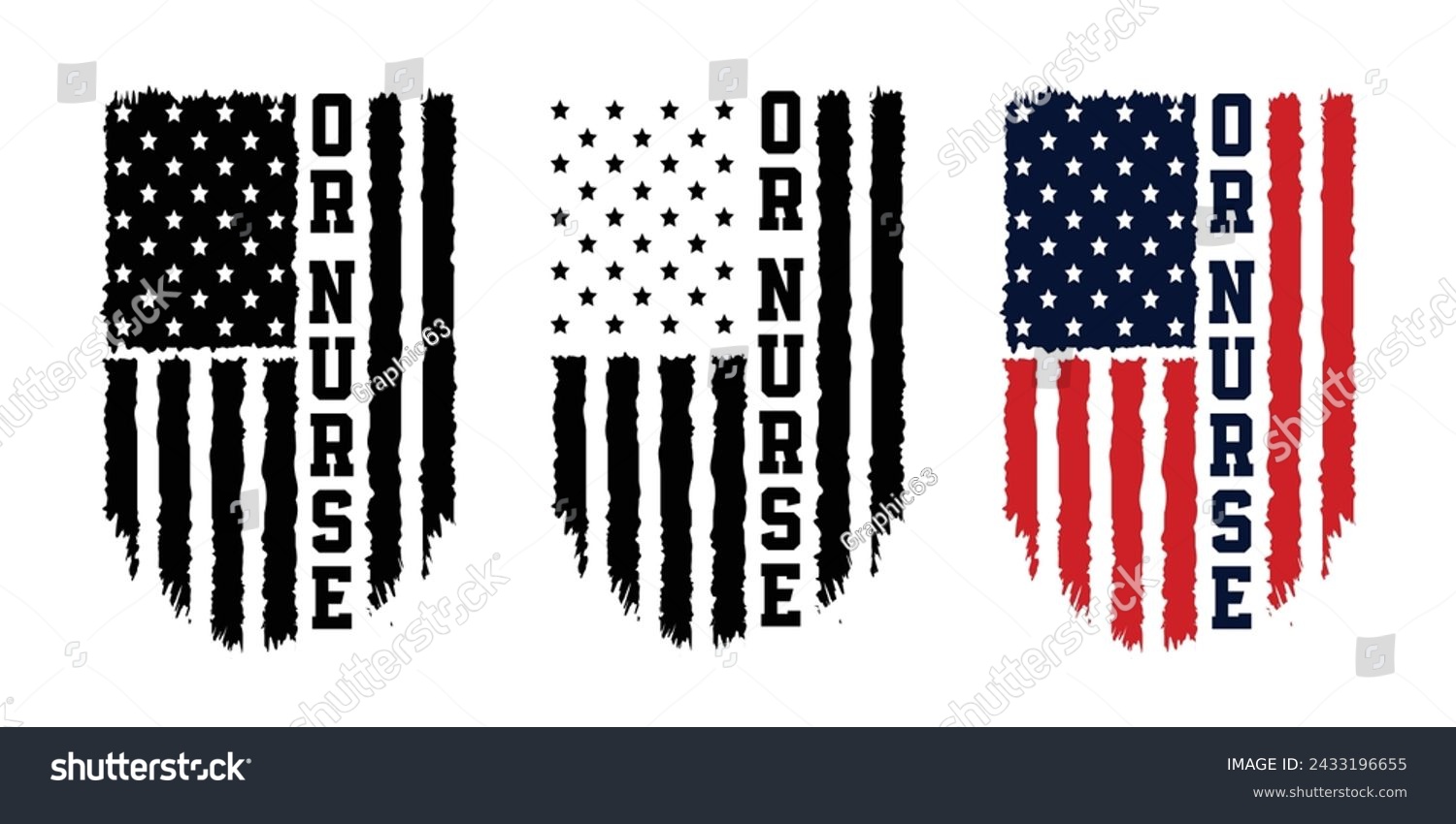 SVG of Or Nurse Typography Vector. Nurse Distressed American Flag Print For t Shirt,Poster,backround,Banner New Design. svg
