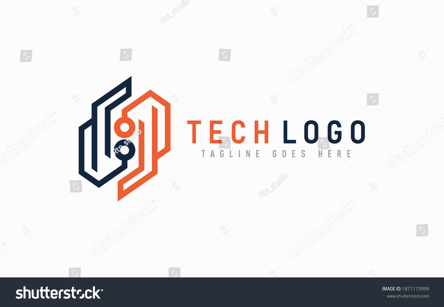 Orange Grey Abstract Technology Logo Design Stock Vector (Royalty Free ...