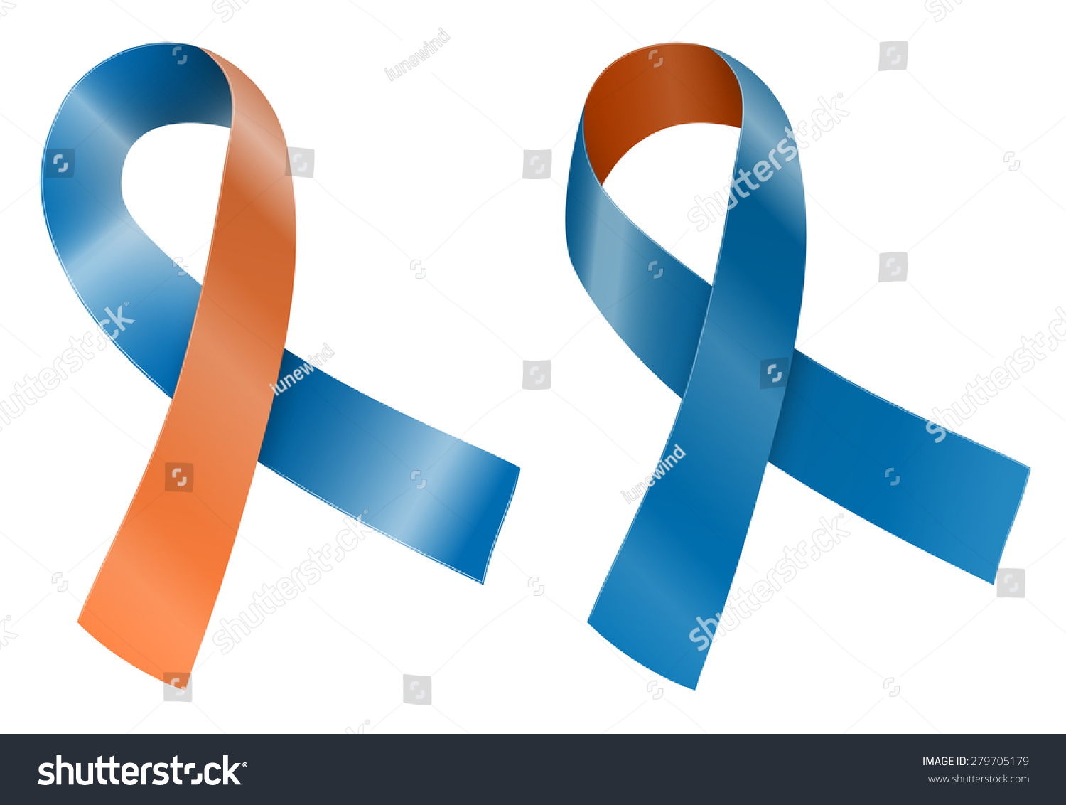 Orange Navy Blue Ribbon Human Rights Stock Vector Royalty Free 279705179