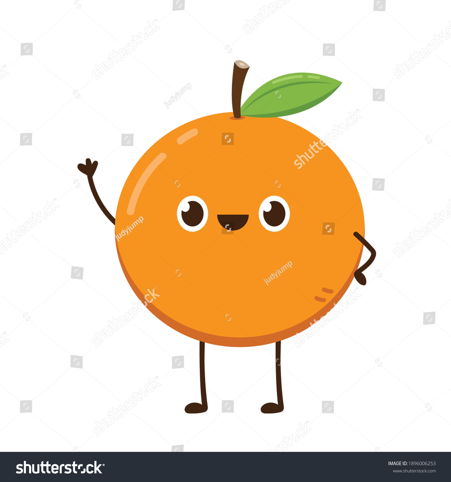 Orange Cartoon Vector Orange Character Design Stock Vector (Royalty ...