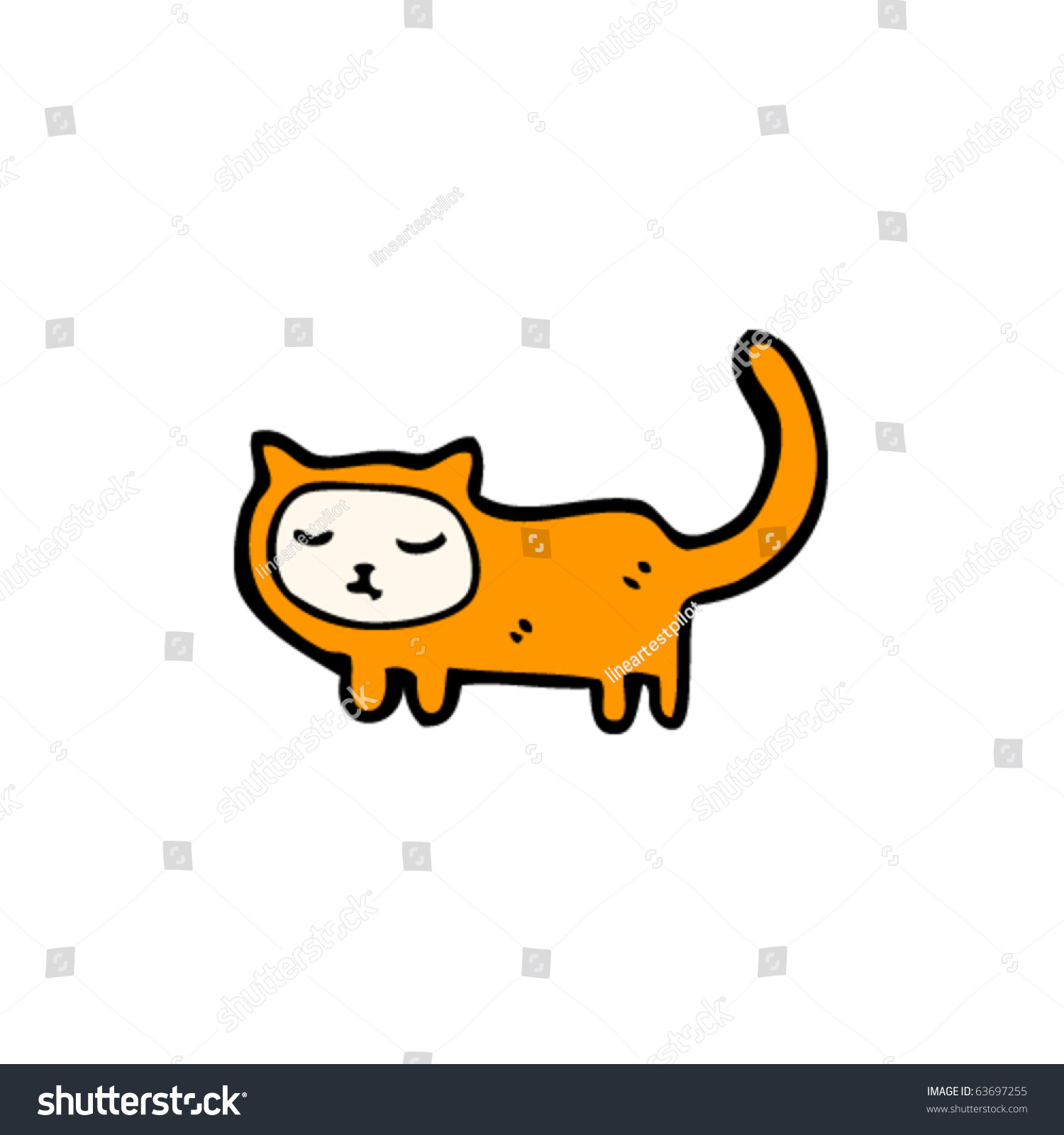 Orange Cat Cartoon Stock Vector Illustration 63697255 : Shutterstock