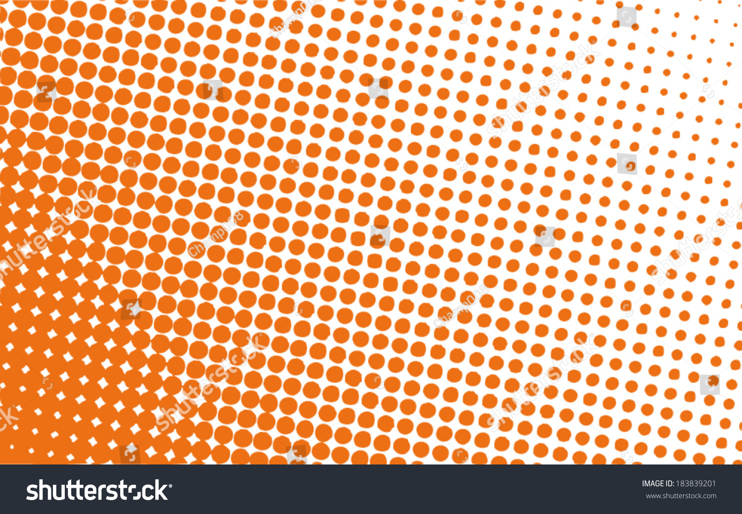 Orange Color Of Halftone Polka Dot In White Background (Vector ...