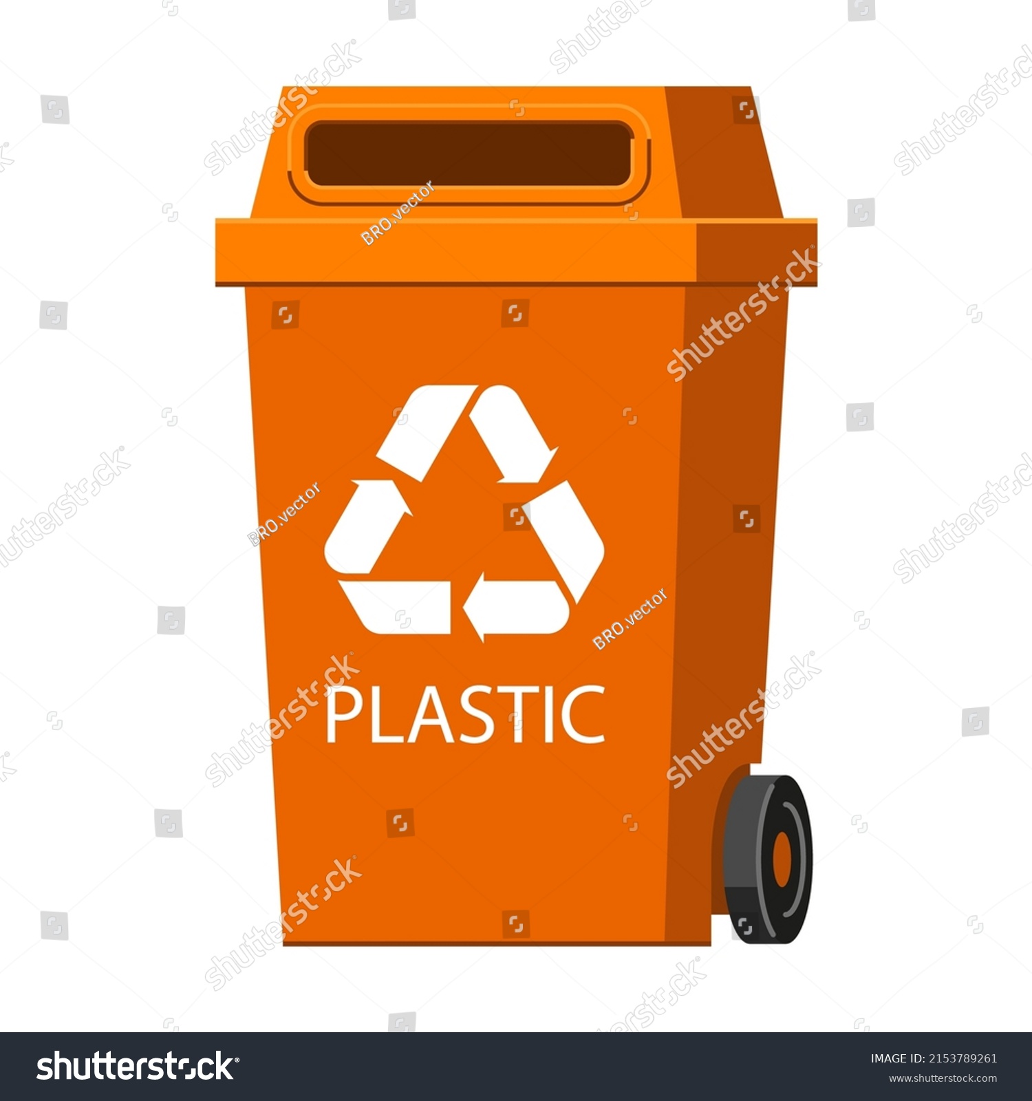 Orange Container Plastic Waste Garbage Recycle Stock Vector (Royalty ...