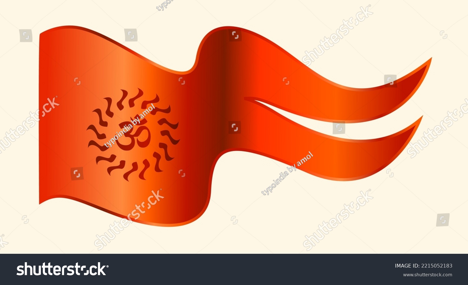 SVG of Orange flag with Om hindu sign. Bhagwa vector flag symbol. svg