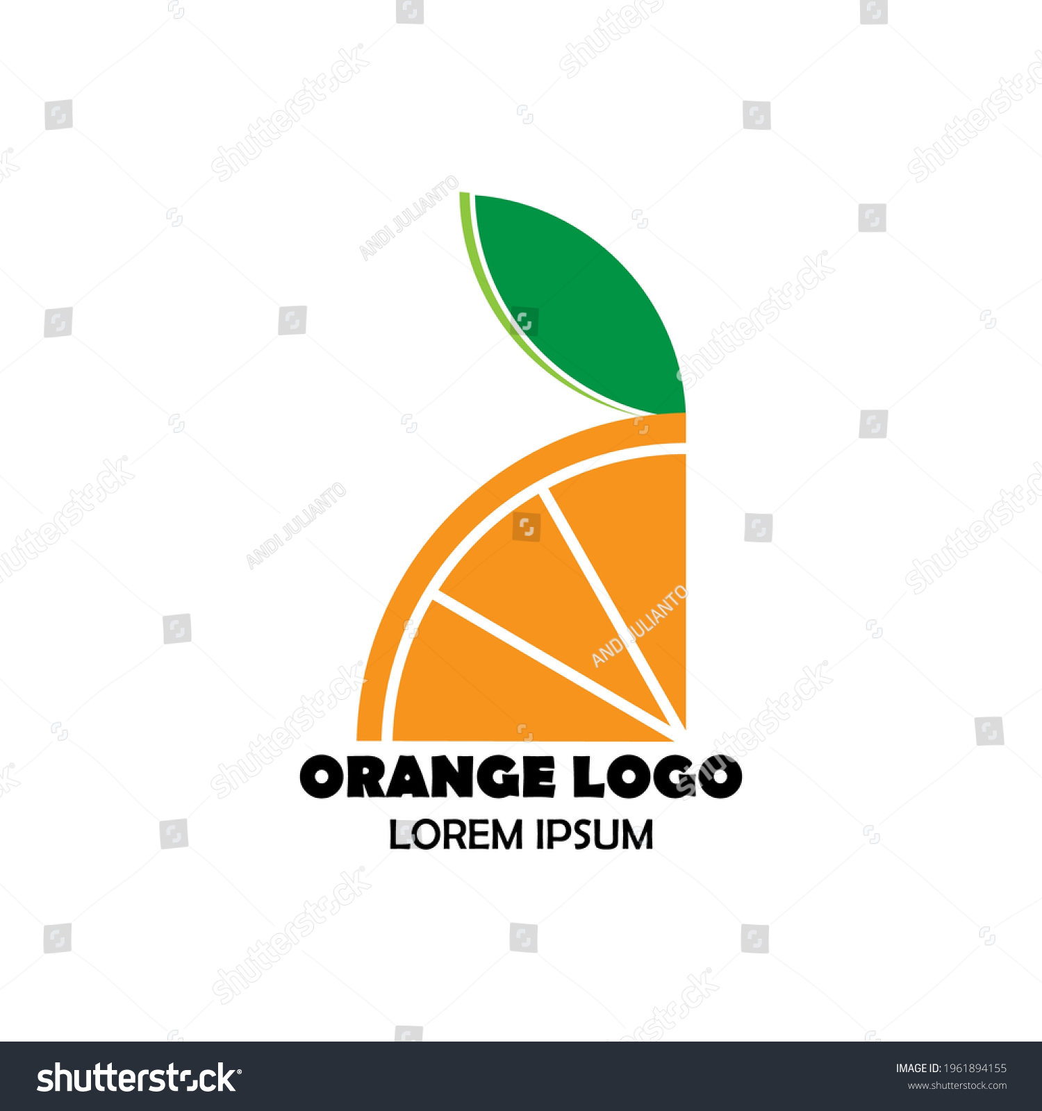 Orange Fruit Logo Design Isolated On Stock Vector Royalty Free