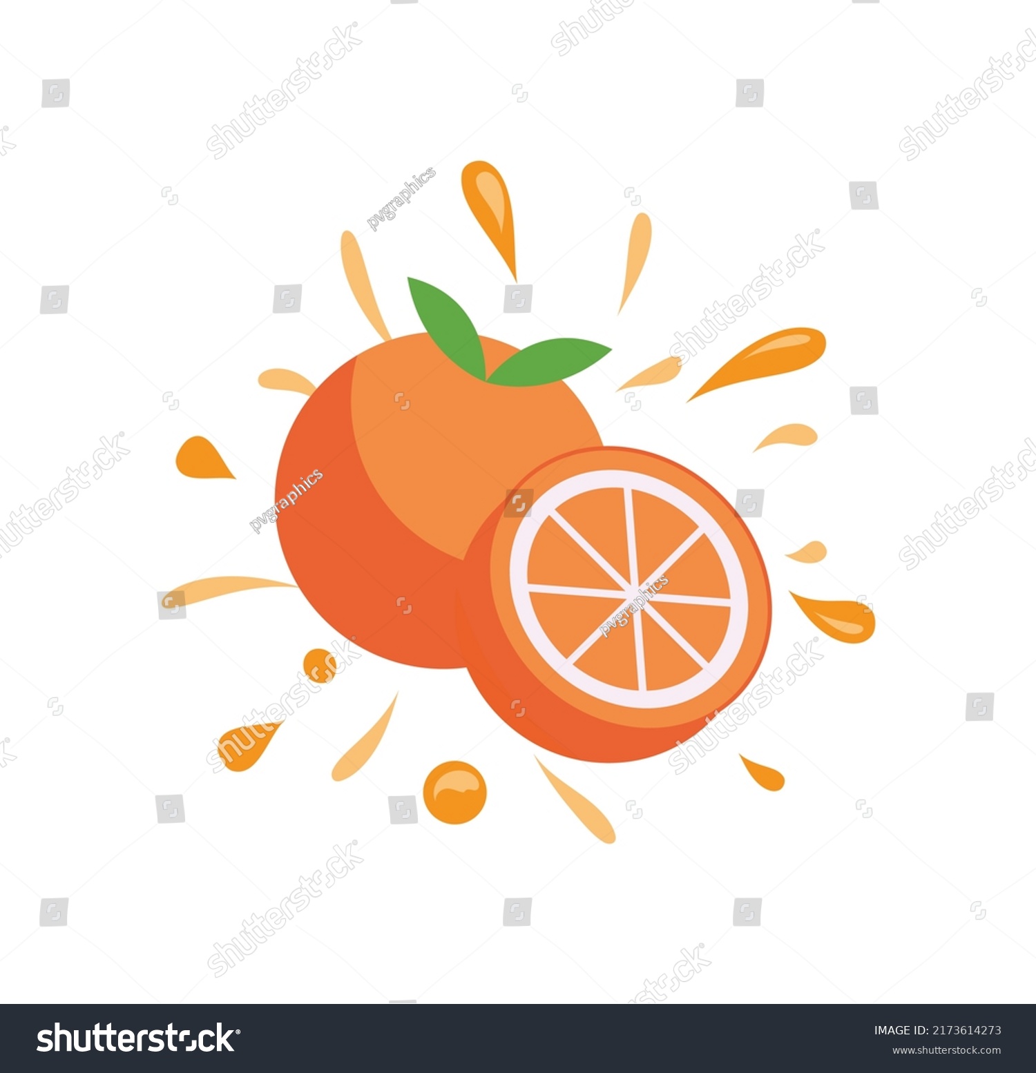 Orange Fruit Slice Clipart Isolated On Stock Vector (Royalty Free ...