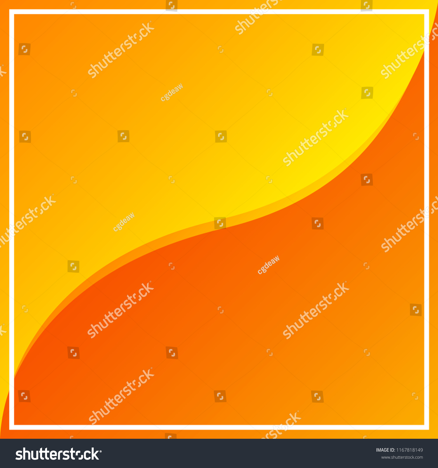 Orange Gradient Banner Web Template Frame Stock Vector Royalty