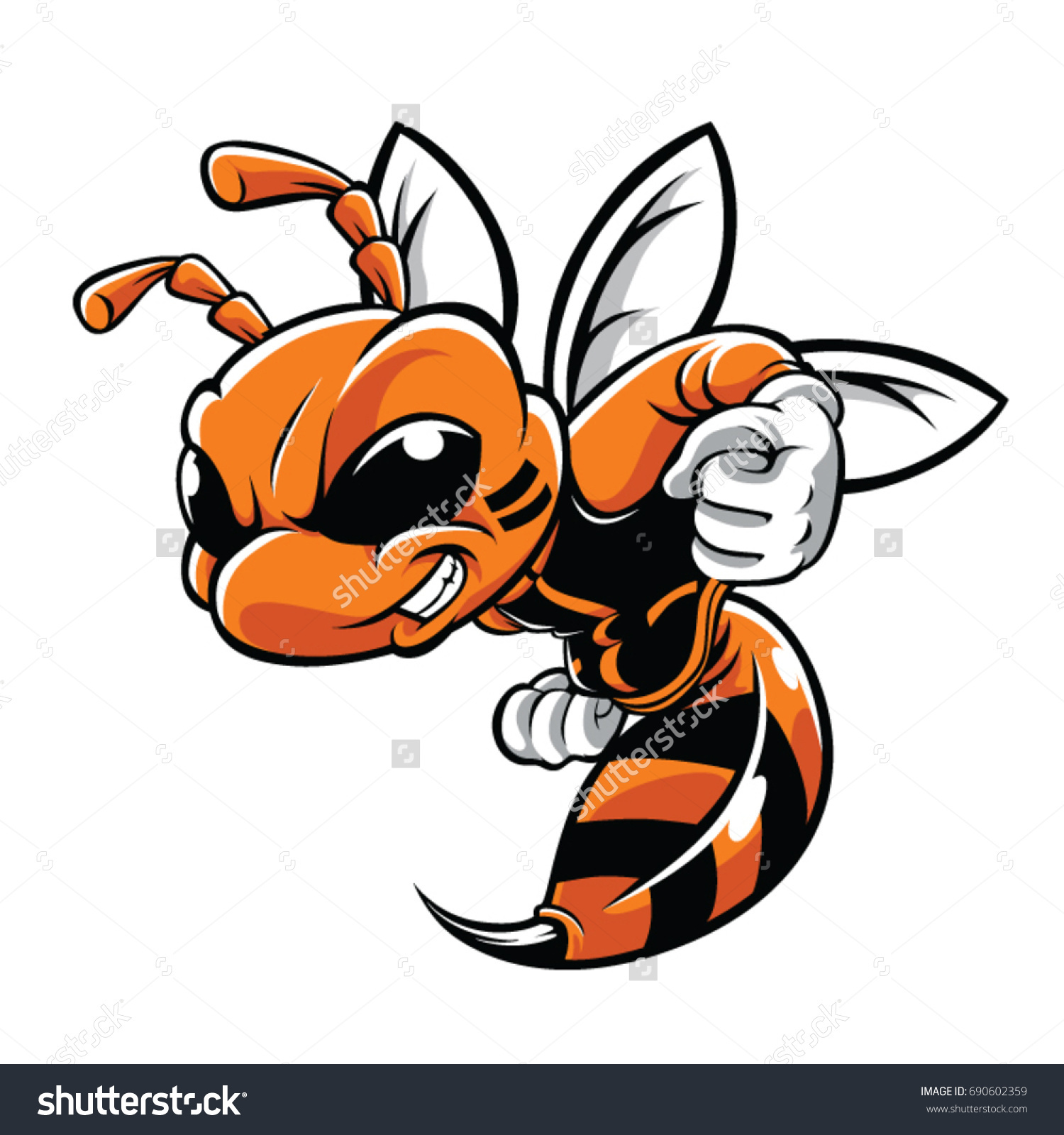 SVG of Orange Hornet Character isolated on white background svg