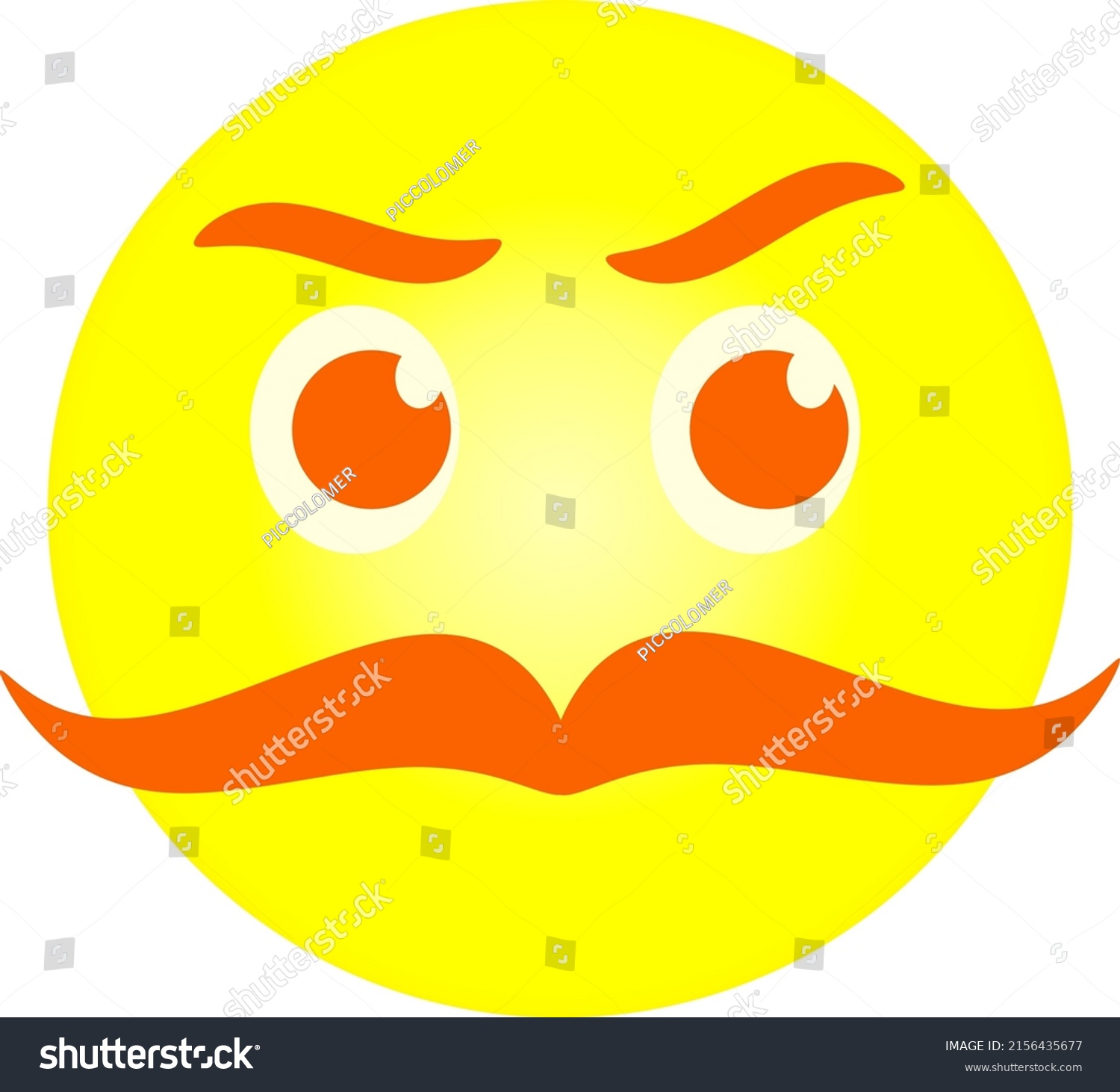 Orange Machete Mustache Emoji Vector Stock Vector (Royalty Free