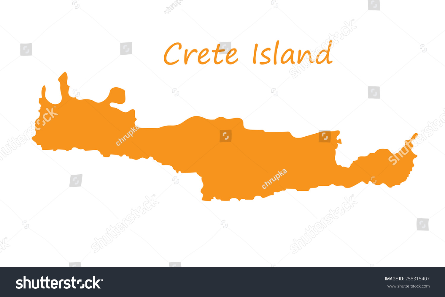 SVG of orange map of Crete island svg
