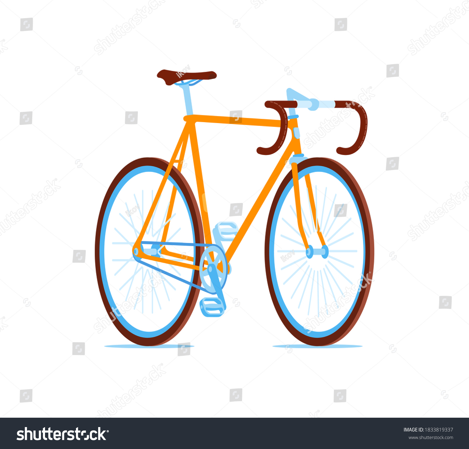 Orange Road Bike Fixed Gear Singlespeed Stock Vector (Royalty Free ...