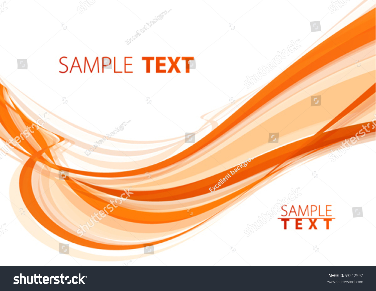 Orange Wavy Template. Vector - 53212597 : Shutterstock