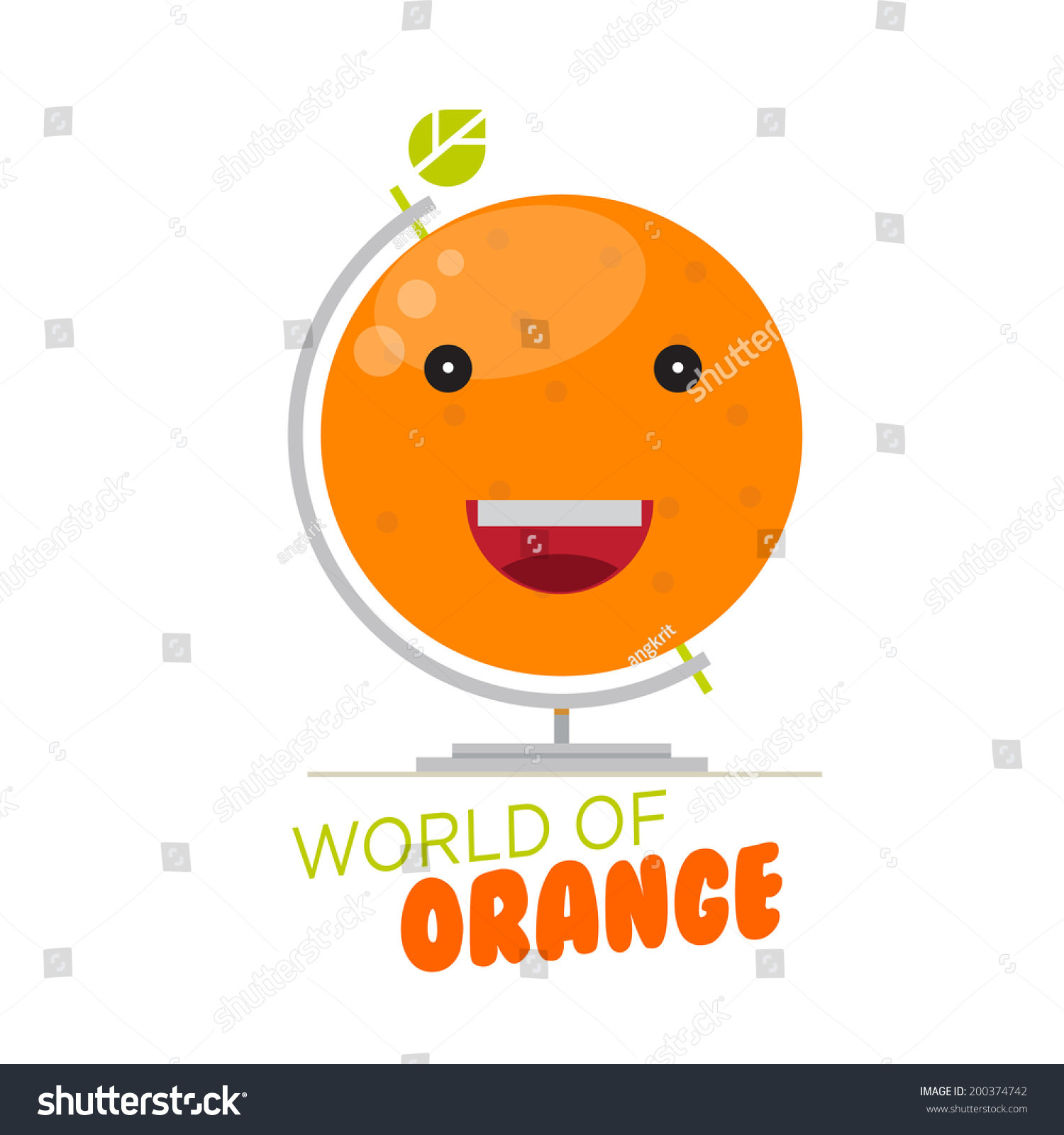 Orange World Globe Vector Illustration Stock Vector (Royalty Free) 200374742