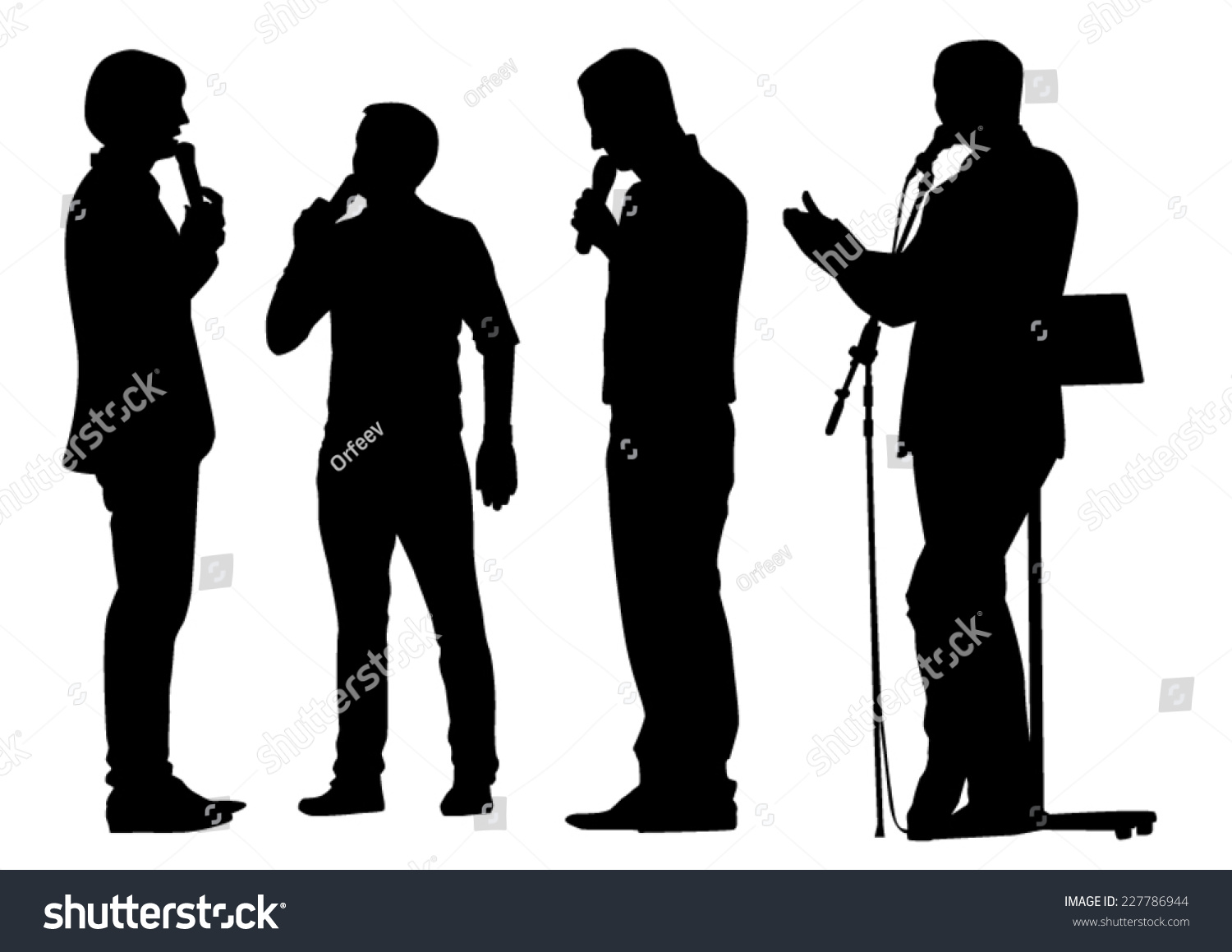 Orator Silhouettes Stock Vector Illustration 227786944 : Shutterstock