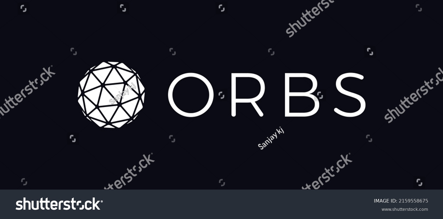 SVG of Orbs cryptocurrency token, Crypto logo on isolated background with text. Orbs is a public blockchain infrastructure designed for mass usage applications and close integration with Ethereum and Binance svg