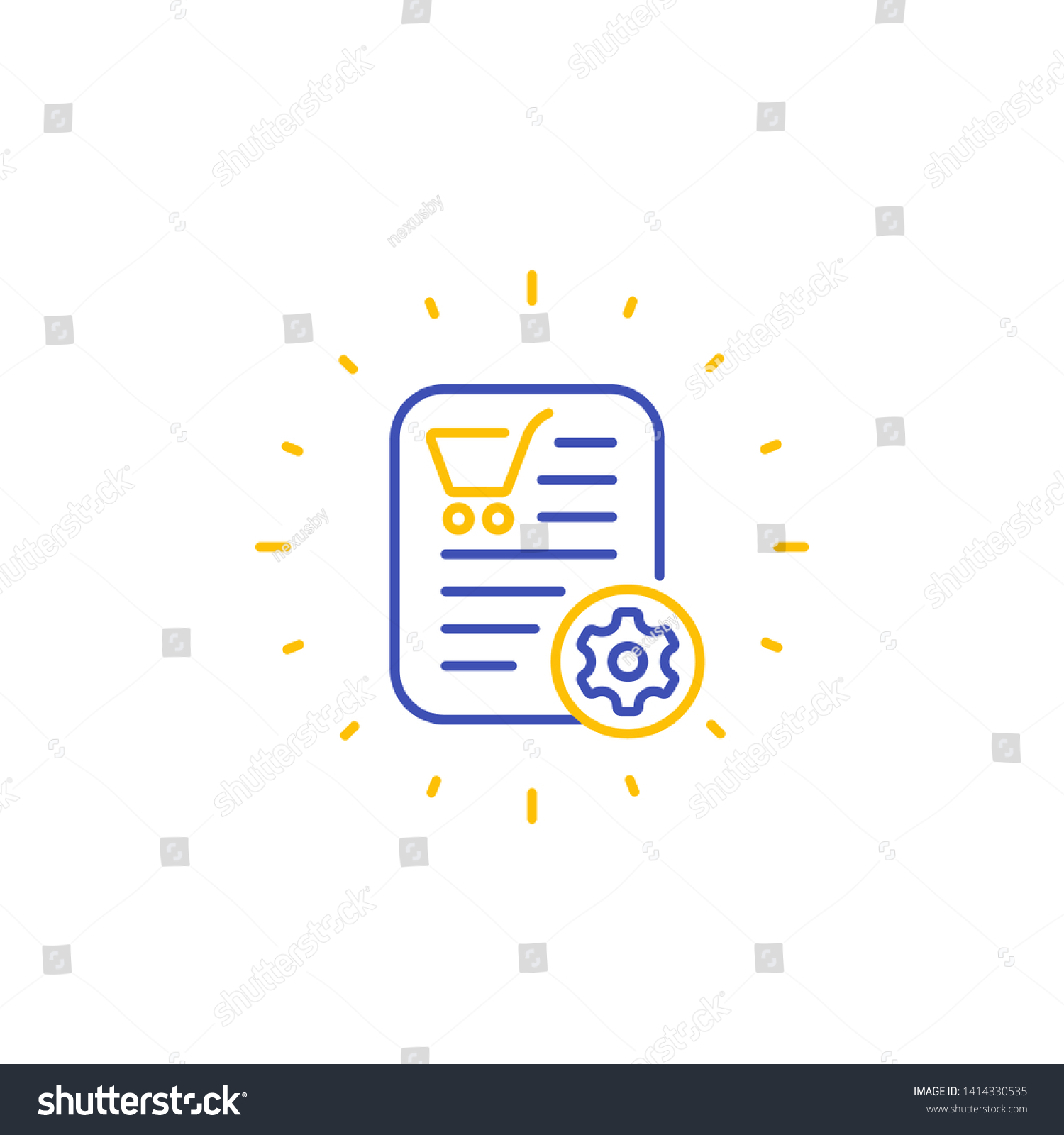 SVG of order processing icon, e-commerce line vector svg