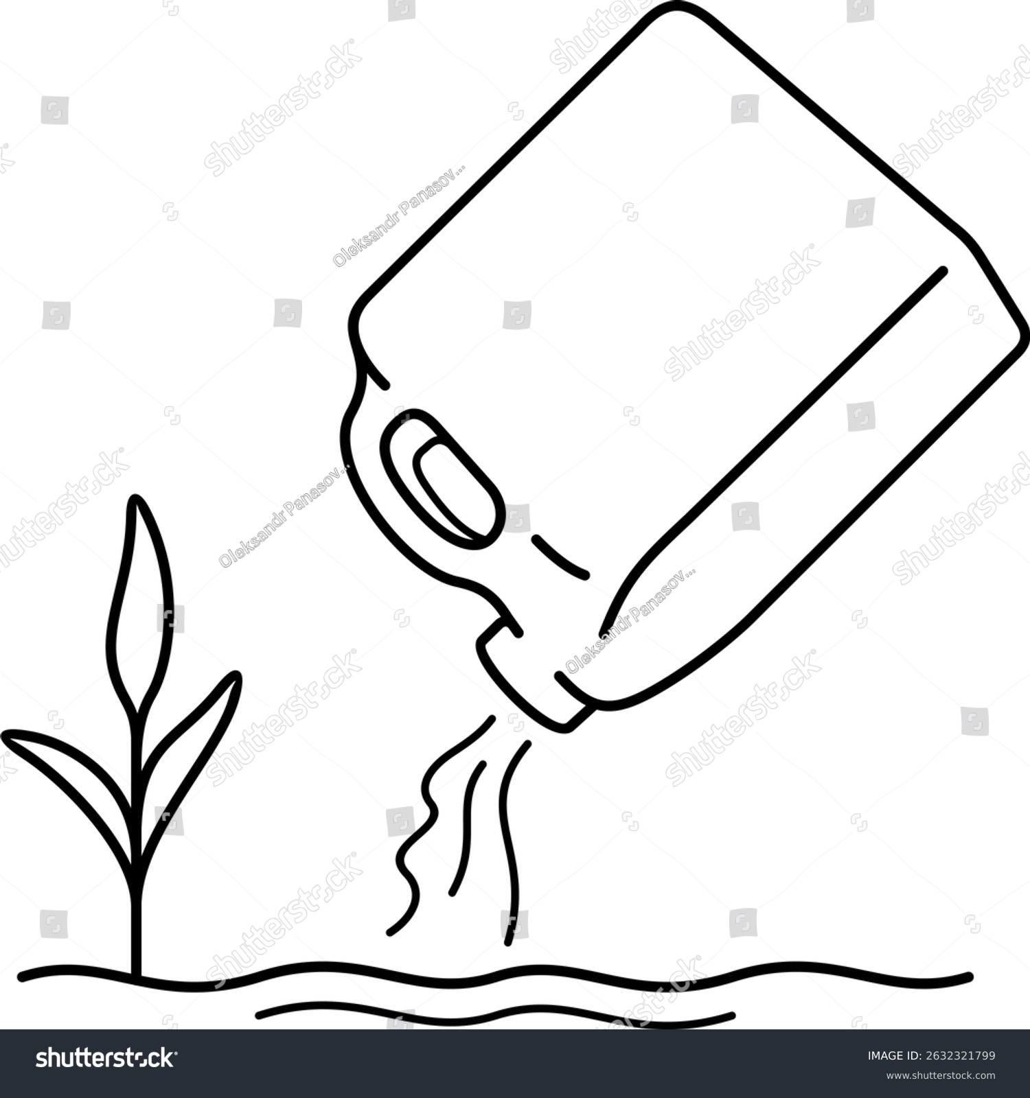 watering can pouring water on plant clip art preview