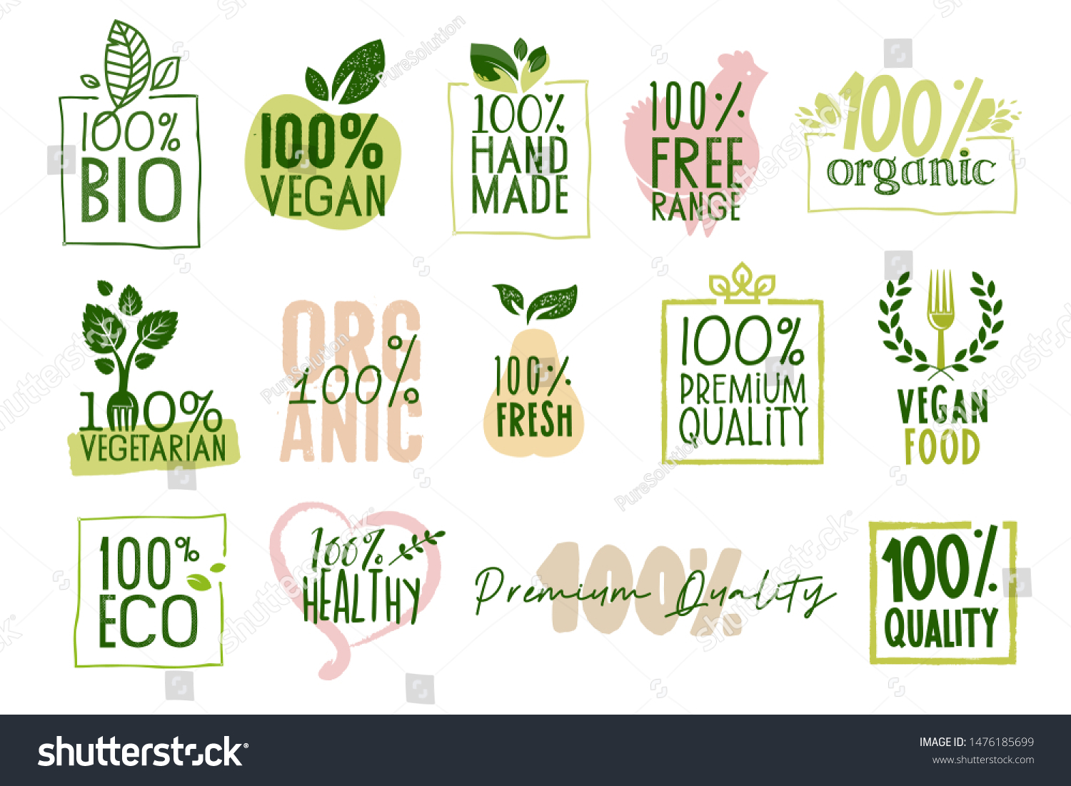 Organic Food Farm Fresh Natural Products Stock Vector (Royalty Free ...