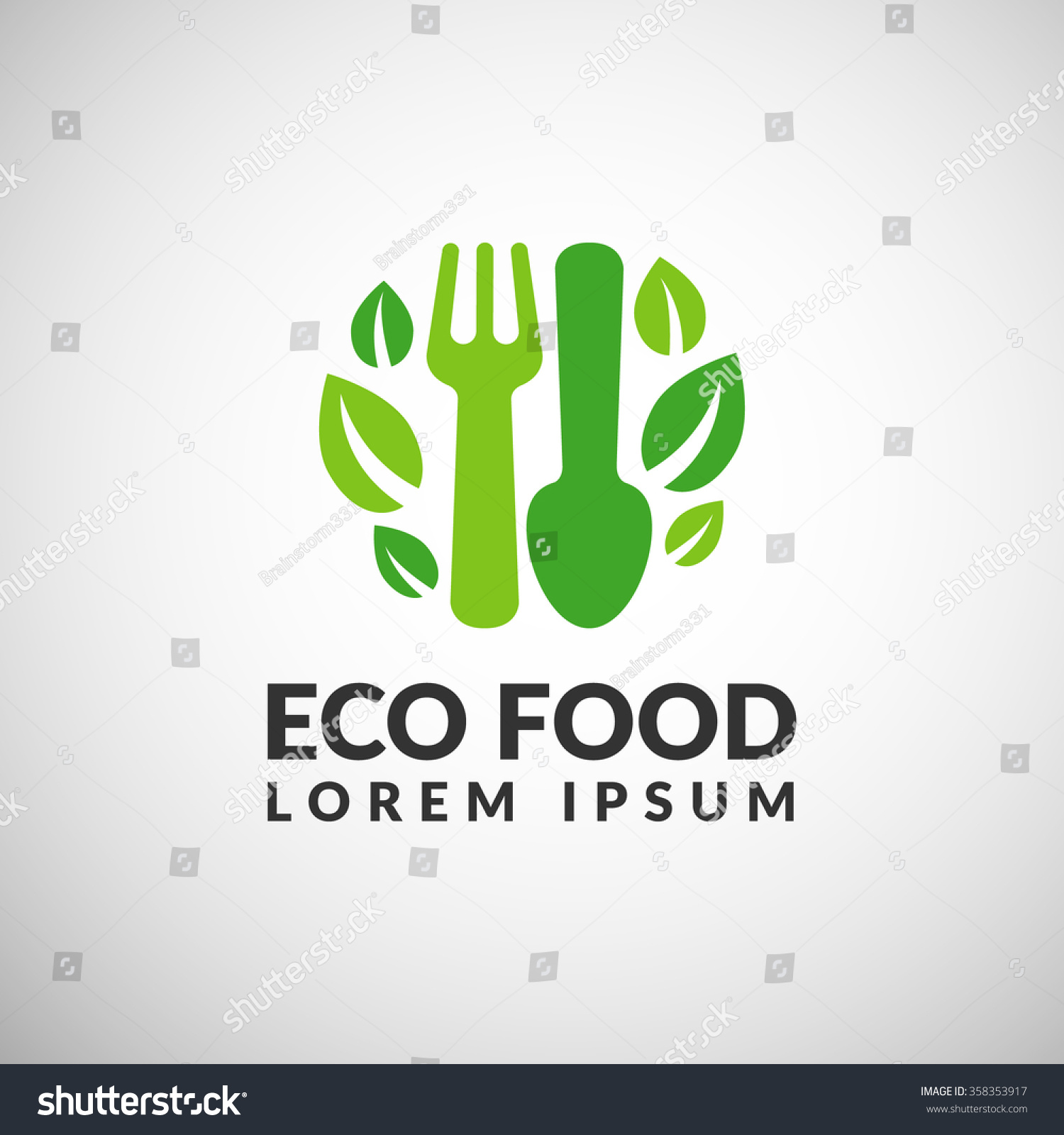 Organic Food Logo Eco Food Icon Stock Vector (Royalty Free) 358353917 ...