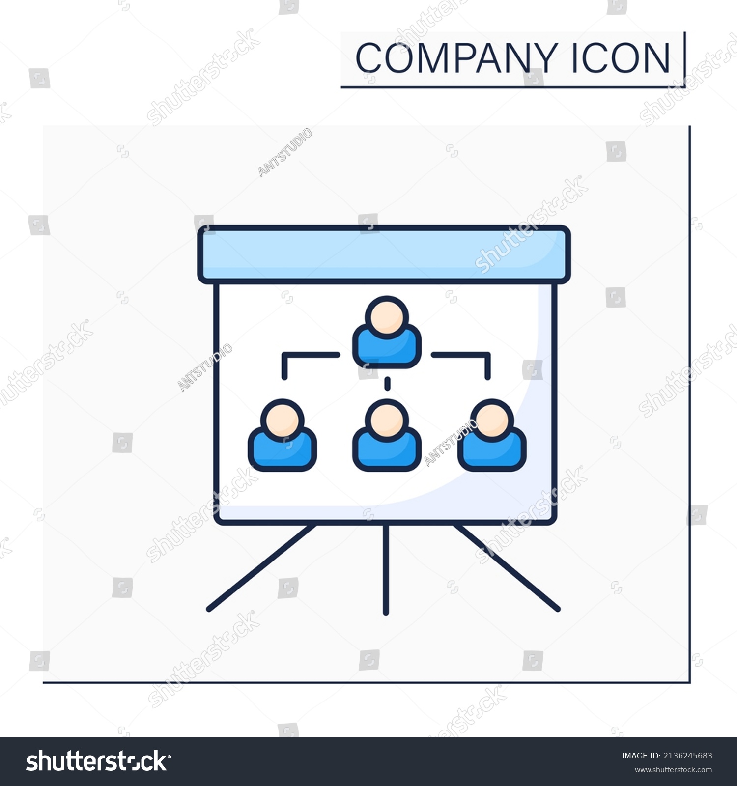 Organization Chart Color Icon Company Internal Stock Vector (Royalty ...