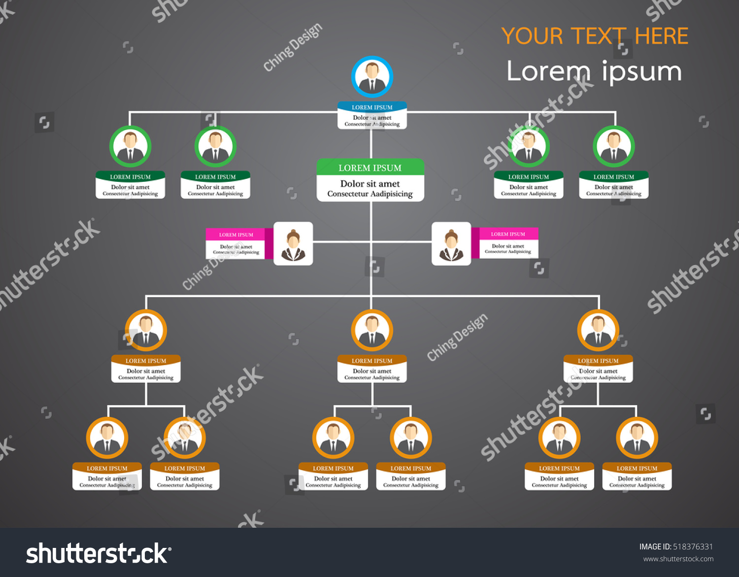 Organization Chart Info Graphics Stock Vector (royalty Free) 518376331 