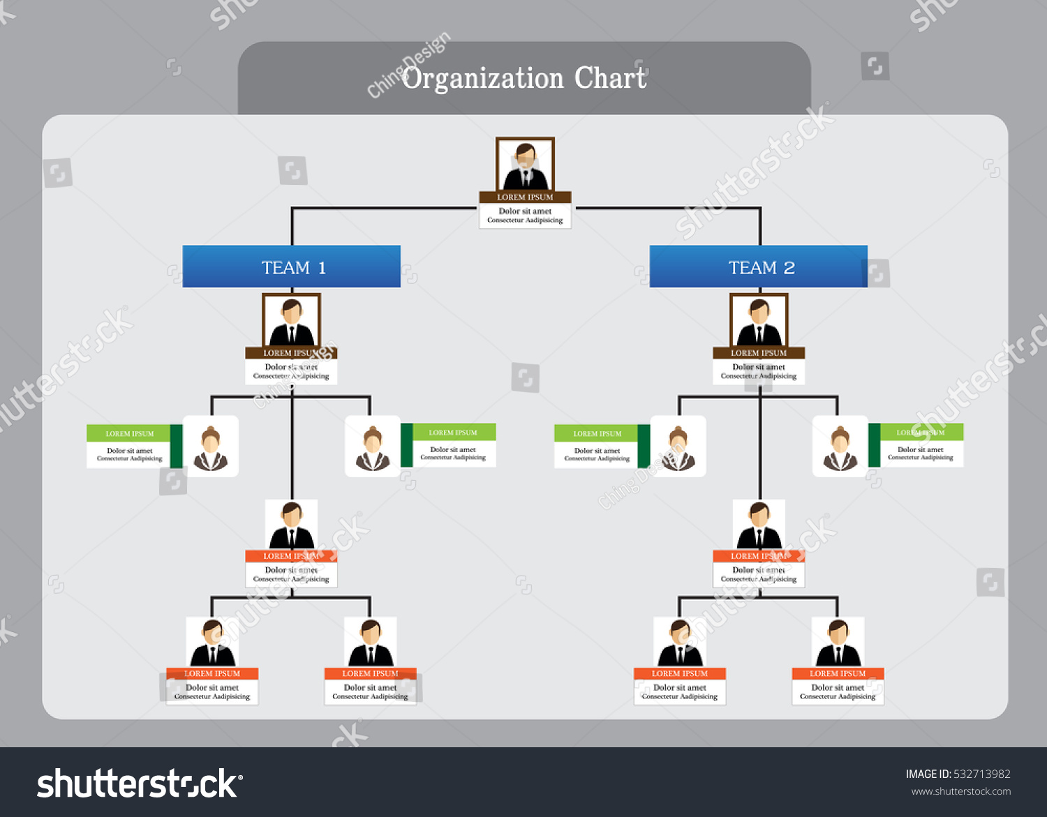 Organization Chart Info Graphics Stock Vector 532713982 - Shutterstock