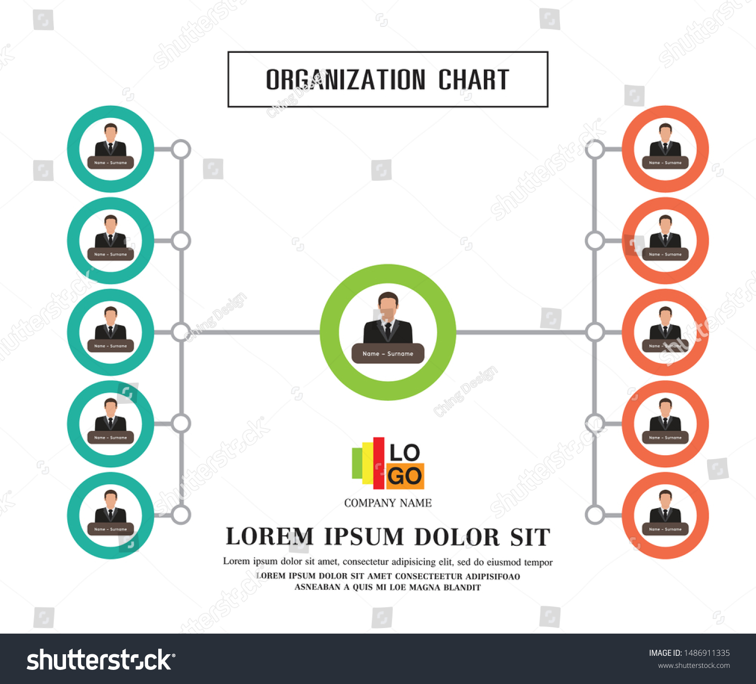 Organization Chart Infographics Vector Design Stock Vector (Royalty ...