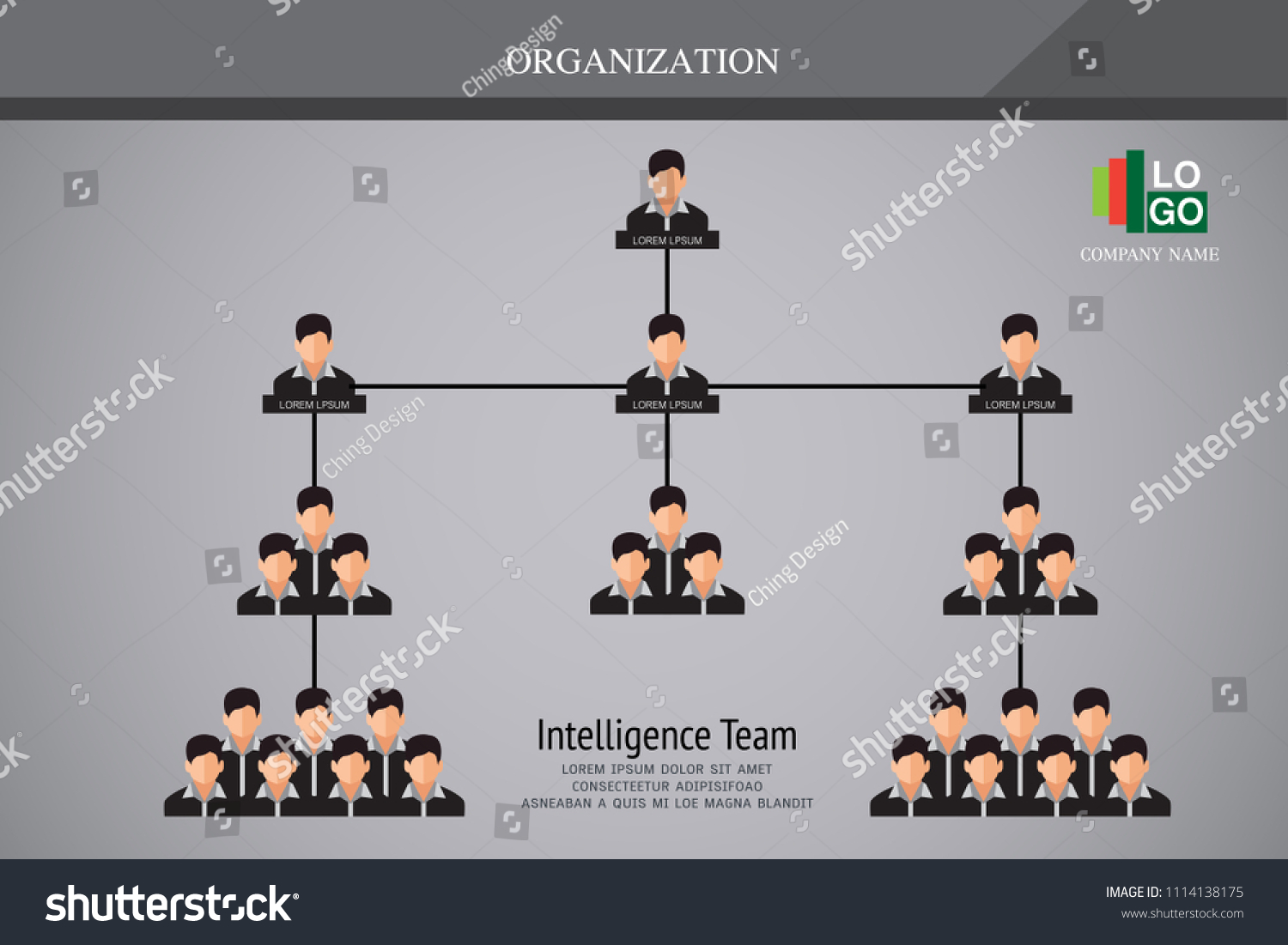 Organization Chart Infographics People Icon Abstract Stock Vector ...