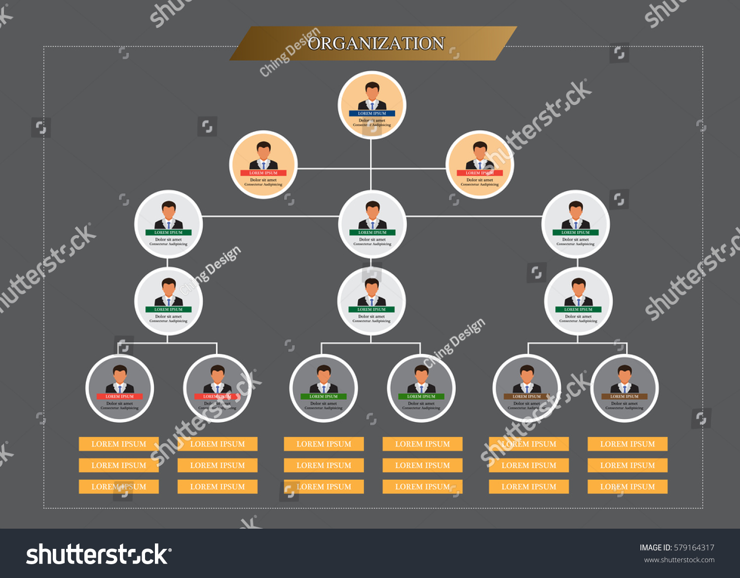 Organization Chart Infographics People Icon Abstract Stock Vector ...