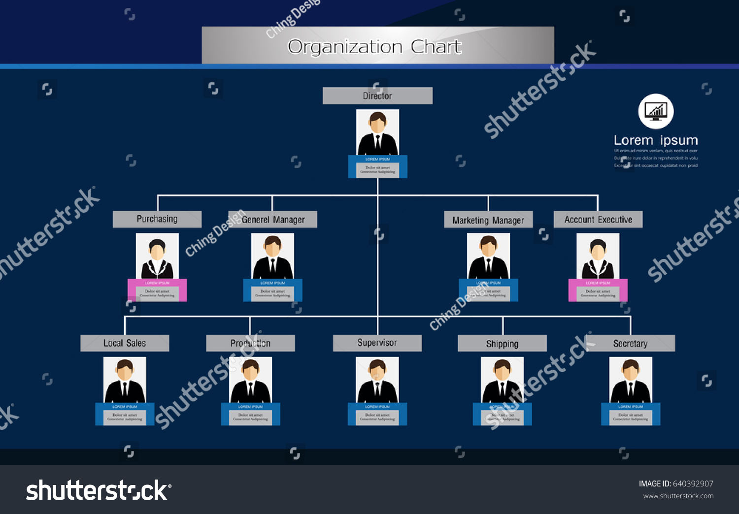 Organization Chart Infographics People Icon Abstract Stock Vector ...