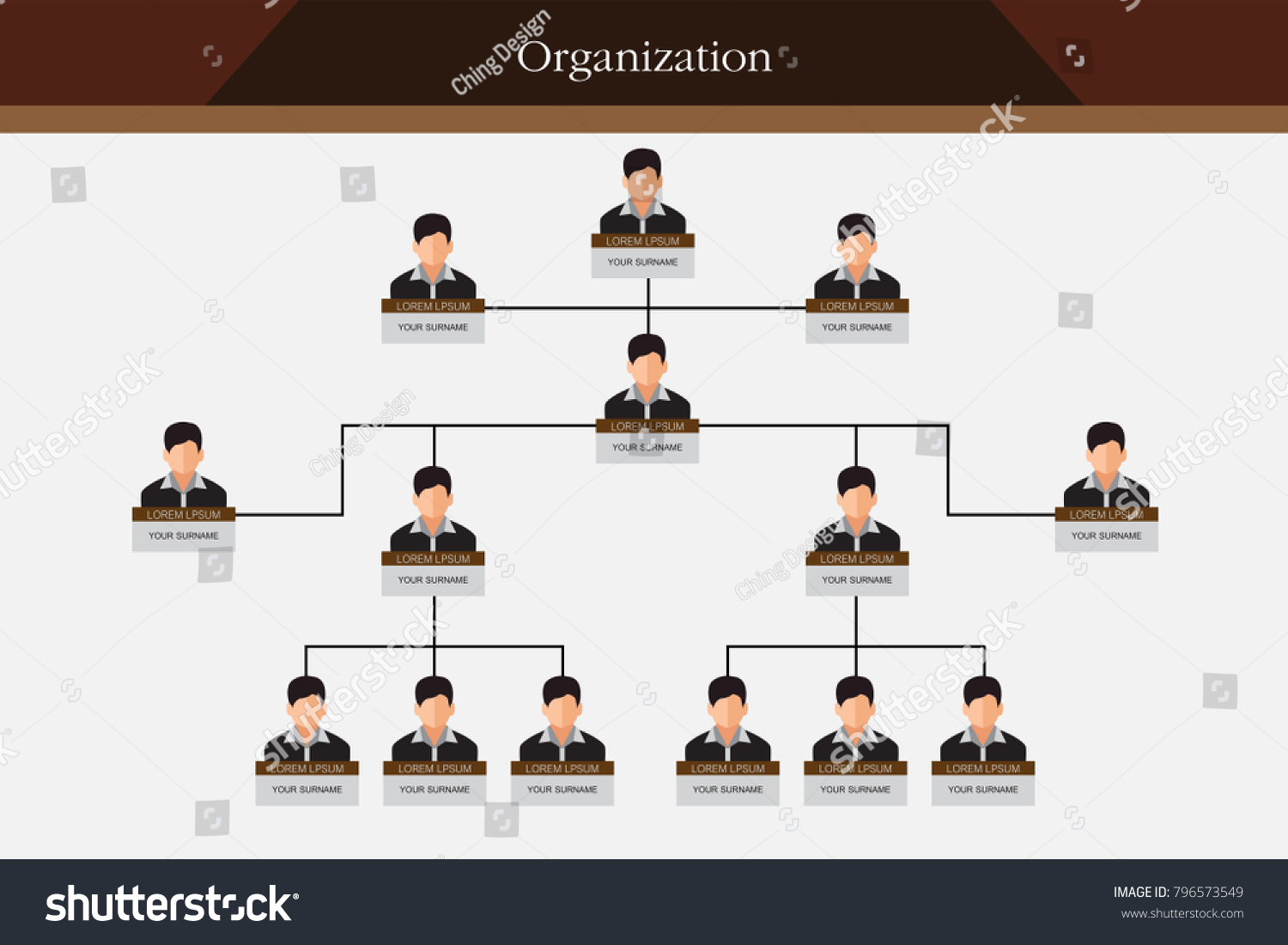 Organization Chart Infographics People Icon Abstract Stock Vector ...