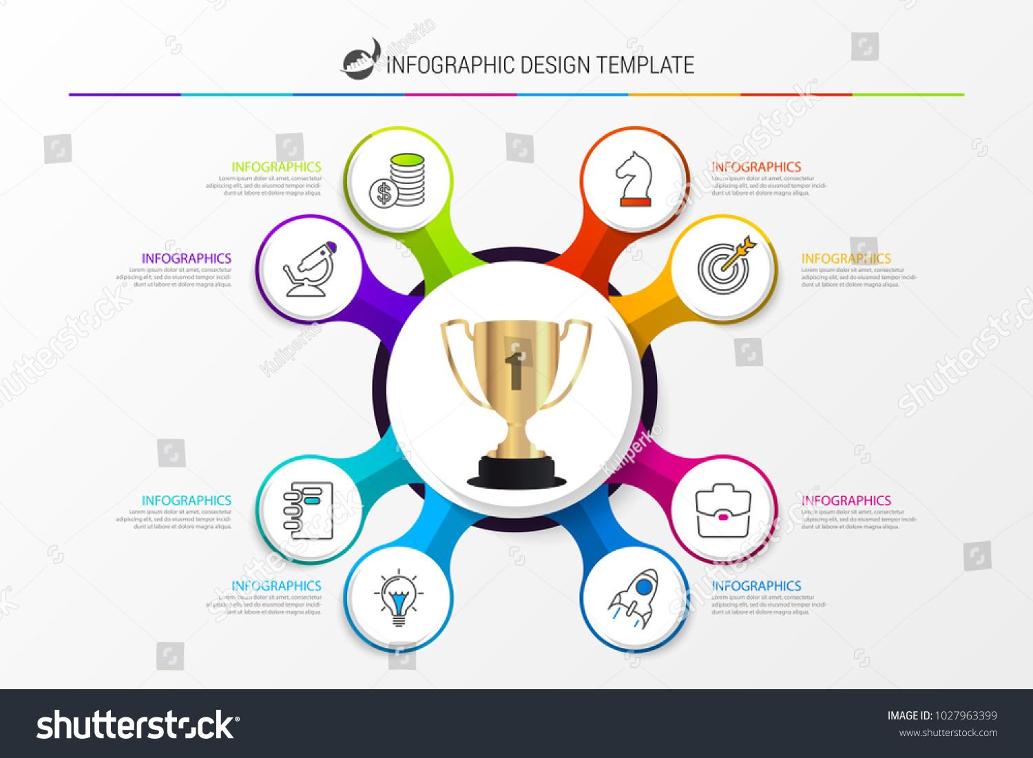 Organization Chart 8 Steps Infographic Template Stok Vektör (Telifsiz ...