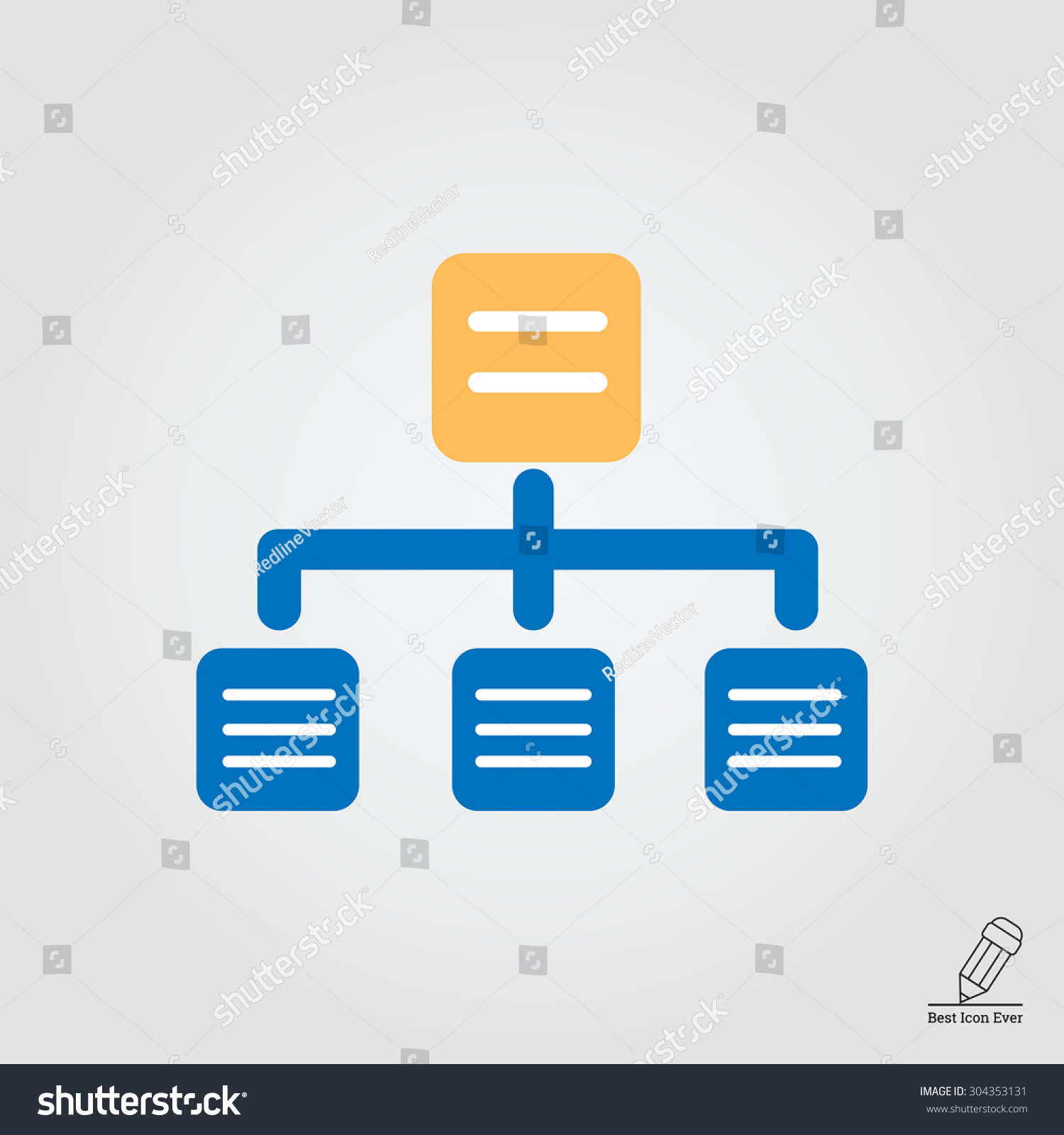 Organizational Chart Icon Stock Vector (Royalty Free) 304353131 ...