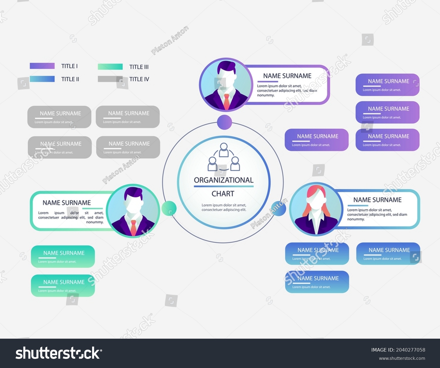 Organizational Chart Infographic Design Template Chart Stock Vector