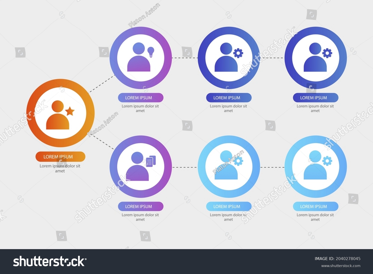 Organizational Chart Infographic Design Template Chart Stock Vector