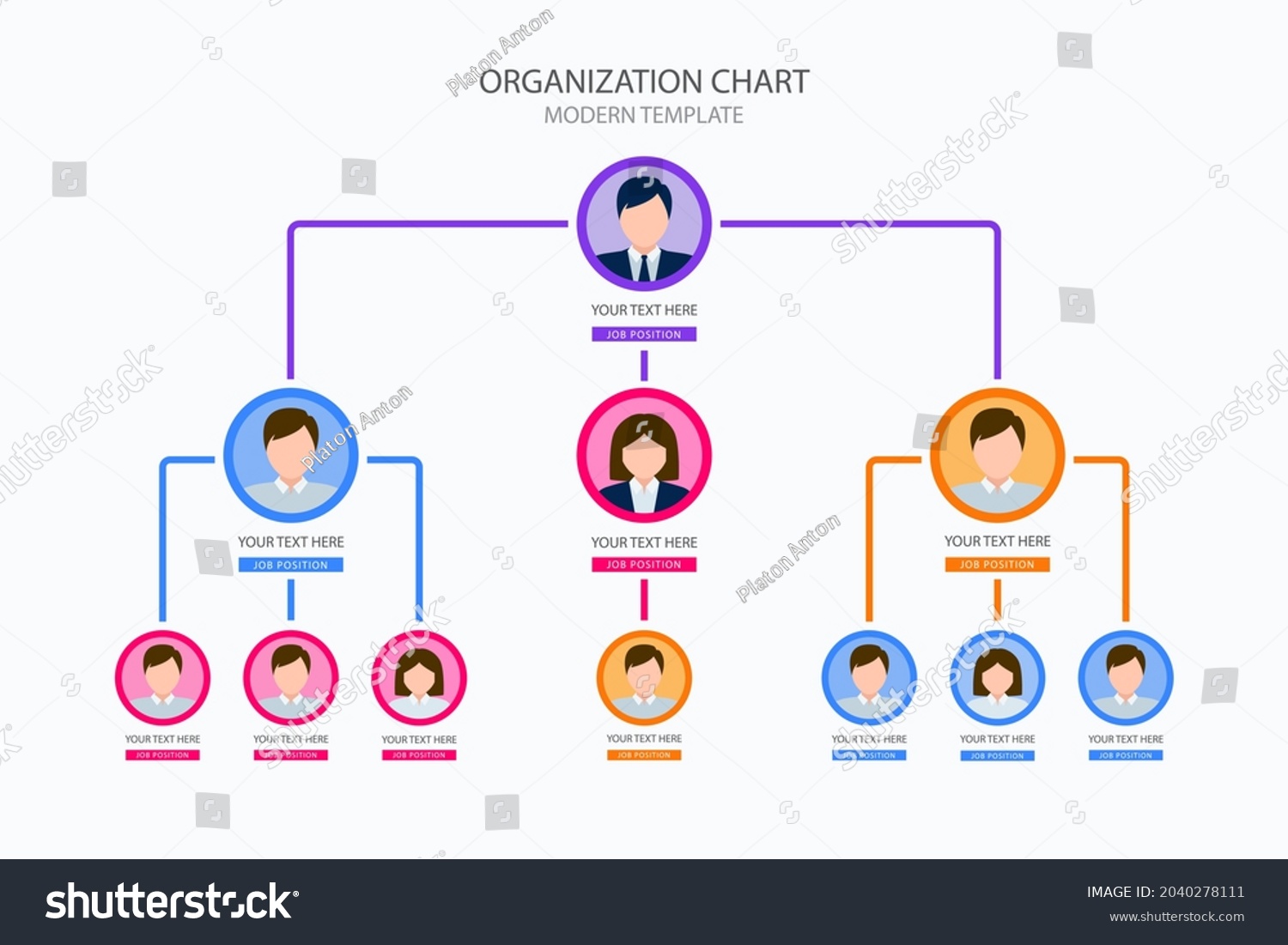 Organizational Chart Infographic Design Template Chart Stock Vector ...