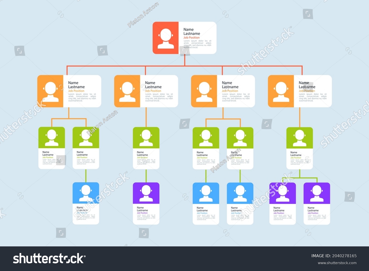 Organizational Chart Infographic Design Template Chart Stock Vector ...