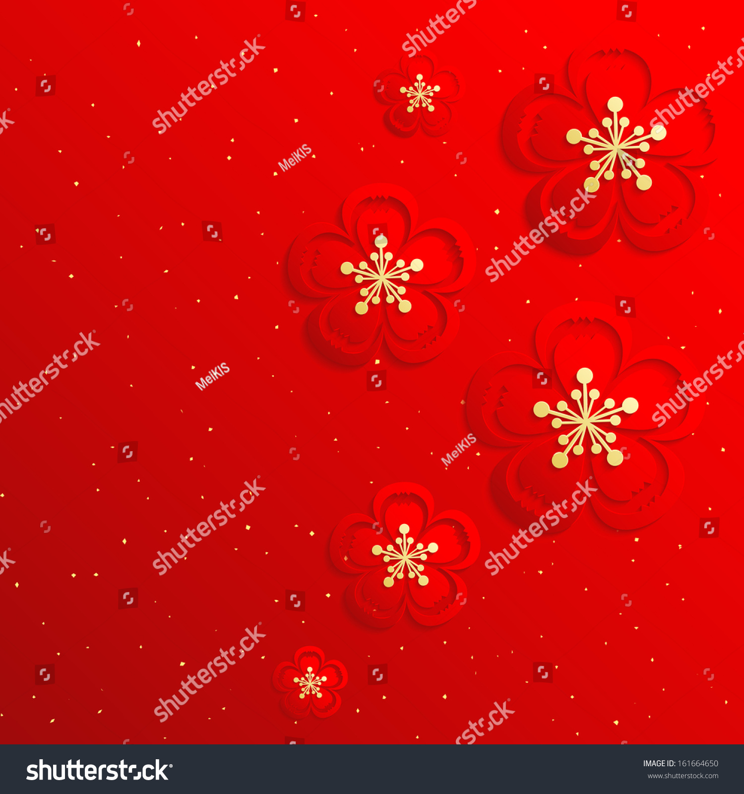 Oriental Chinese New Year Cherry Blossom Stock Vector Royalty