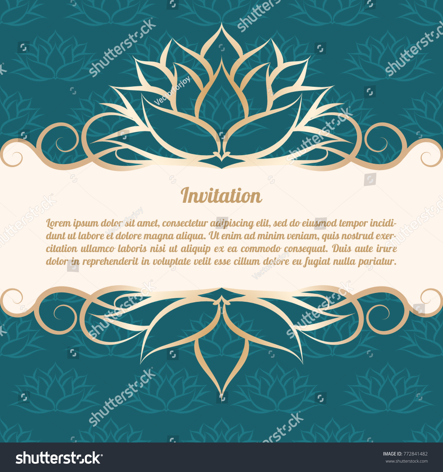 Oriental Premium Vintage Gold Frame Lotus Stock Vector Royalty Free Oriental Premium Vintage Gold Frame Lotus Stock Vector Royalty Free