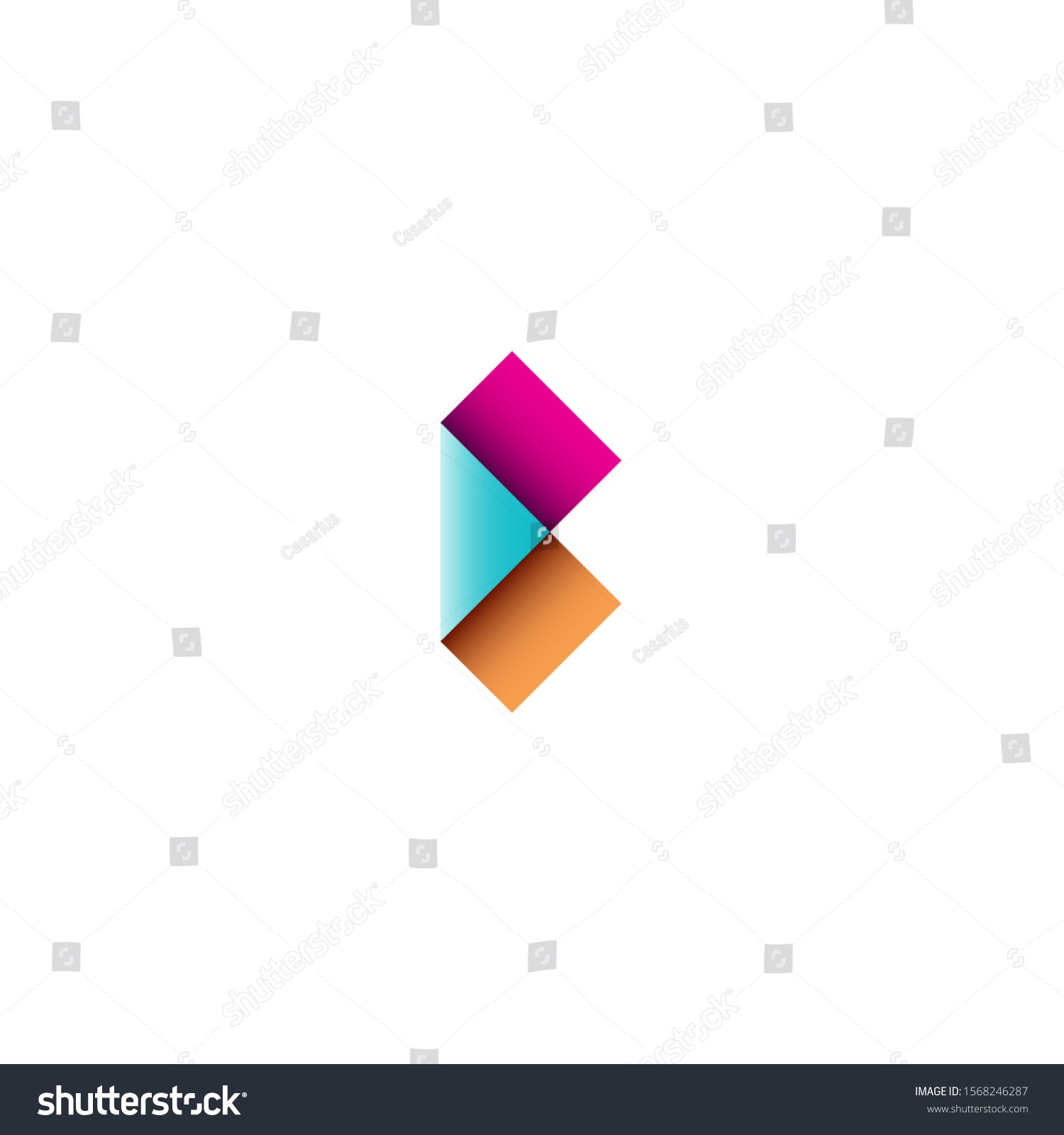 Origami B Letter Logotype Icon Vector Stock Vector (Royalty Free ...