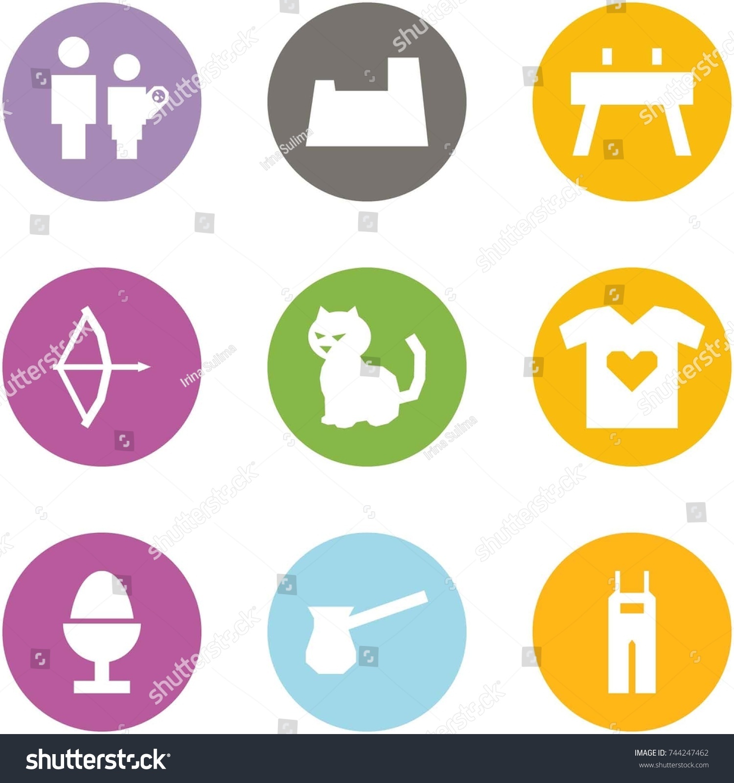 Origami Corner Style Icon Set Family Stock Vector Royalty