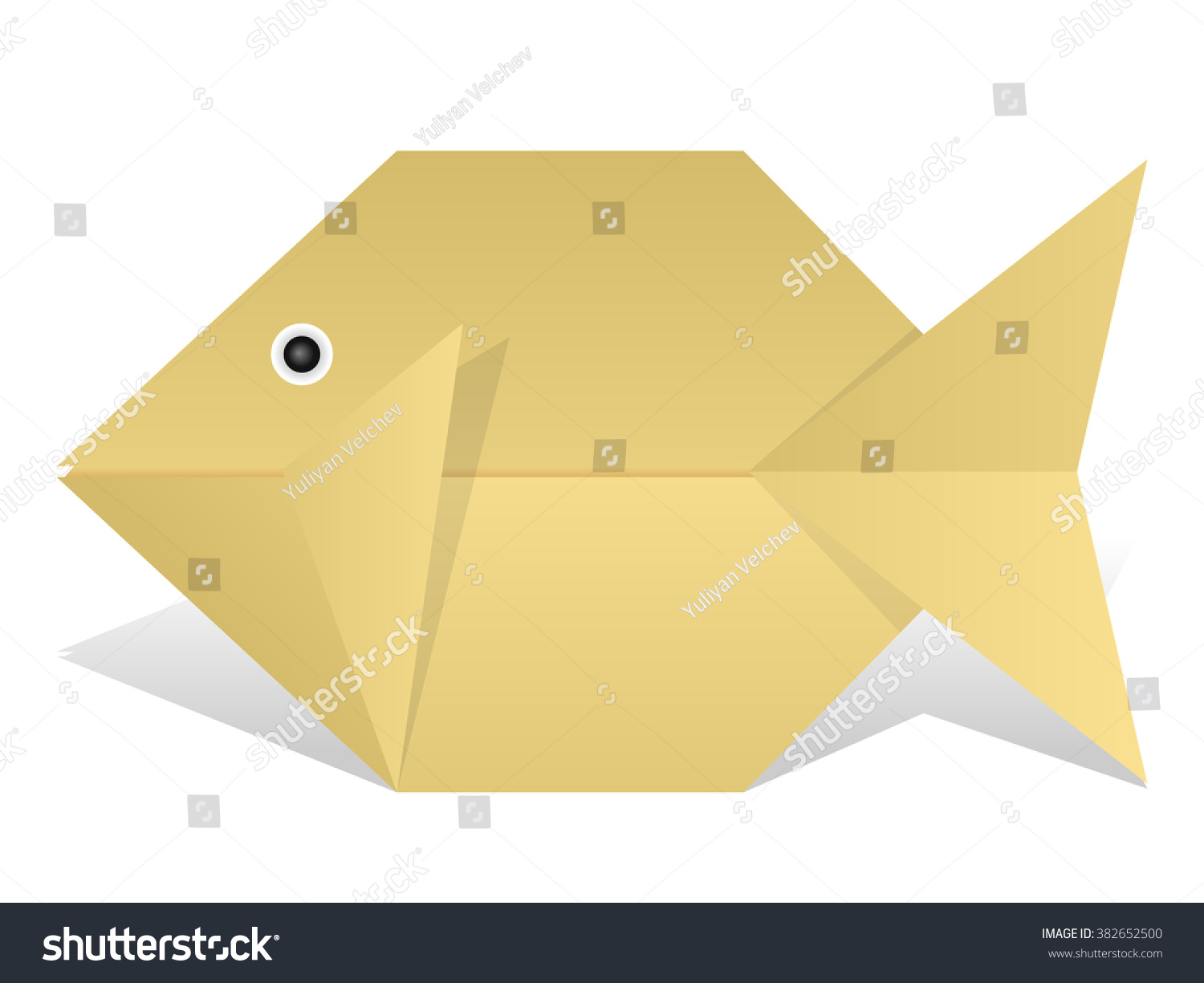 Origami Fish On White Background Stock Vector (Royalty Free) 382652500
